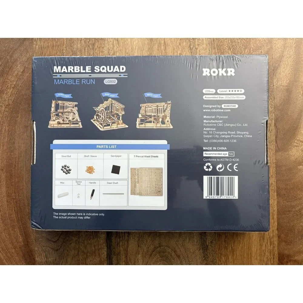 ROKR Marble Squad Marble Run LG502 Wooden 3D Puzzle Cog Coaster New Sealed Kit